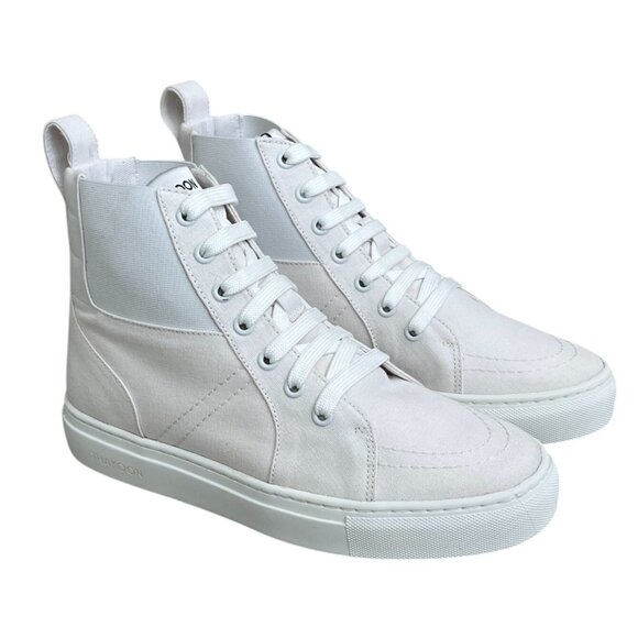 🤍 Thakoon Pull-On High Top Sneakers-White Canvas-Sizes 36 (US 6) & 38 (US 8) - Picture 3 of 16